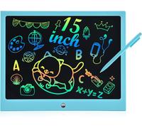 ERYI-15 Pouces Tablette Dessin Enfant, Coloré Ardoise Magique, Tablette D'Écriture Lcd Jouet Avec Bouton D'Effacement Verrouillable, Éducatifs Cadeaux Jouets Enfant Pour 3 4 5 6 Ans-Bleu