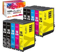 ERYI-16Xl Cartouches D'Encre Compatible Pour Epson 16Xl 16 Xl Pour Epson Workforce Wf-2510 Wf-2630 Wf-2750 Wf-2760 Wf-2660 Wf-2650 Wf-2540 Wf-2530 Wf-2520 Wf-2010 (Lot De 10)