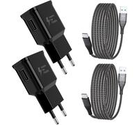 Eryi-2-Pack Chargeur Usb, Chargeur Rapide Adaptateur Secteur Avec Câble De Charge Usb C En Nylon 2m Compatible Avec Samsung Galaxy A13,A33,A51,A53,A34,S21,S20 Fe,S10e,S10,S9,S8 Plus,Z Flip3,Z Fold3,M