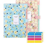 Eryi-2 Pack Trieur À Soufflet A4 Avec Couvercle Extensible Pochettes Pour Documents Avec 8 Compartiments En Polypropylène (Pp) Document Organiseur Pastel Pour Bureau Maison Ecole Rose&bleu