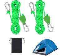 Eryi-2 Pcs Paracorde Corde En Nylon, Réfléchissante Paracorde 4mm X 4m Corde Tente Camping, Corde Nylon Avec Tendeurs En Aluminium, Tendeur De Corde Pour Camping, Tente, Bâche, Randonnée