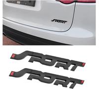 Eryi-2 Pièces 3d Métal Autocollant Voiture, Emblème Sport, Lettres Digitals Emblème Refitting Trunk Logo Stickers, Universal Pour Voiture, Moto Vélo De Voiture Style Accessoires Décoratifs(Noir)