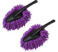 Eryi-2 Pièces Brosse À Cire Pour Voiture, Brosse De Détail En Microfibre Douce Outil D'essuyer Poussière, Brosse Dépoussiérante Portative Pour La Voiture, Brosses Pour Vélo, Bateaux(Violet)