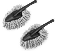 Eryi-2 Pièces Brosse À Cire Pour Voiture, Brosse De Détail En Microfibre Douce Outil D'essuyer Poussière, Brosse Dépoussiérante Portative Pour La Voiture, Brosses Pour Vélo, Bateaux(Gris)