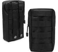 Eryi-2 Pièces Tactique Poche Molle Sacoche Ceinture Militaire Pochette Edc Pour Randonnée Trekking Camping Sac De Transport Tactique Molle Sub Abdominal Avec Crochet Et Boucle Pour Gilet Nylon