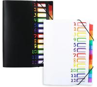 Eryi-2 Pièces Trieur 12 Compartiments A4, 32 * 25cm Trieur Document, Porte Document, Chemise Plastique, Dossier Étanche, Adapté Aux Écoles Et Aux Bureaux