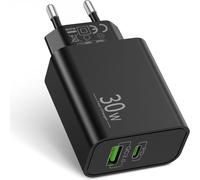 Eryi-2-Port 30w Usb C Rapide Chargeur Pour Samsung Galaxy S25/Ultra S24/S23/S22/S21/S20, Note 20/10/9/8, A73/A53/A52/A35/A32/A25/A15, Pour Original 25w/18w Pd/Qc Chargeur Prise Adaptateur Secteur Typ