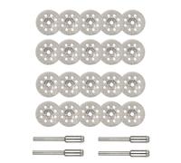 Eryi-20 Pièces 22mm Disques De Coupe Diamant Mini Disques À Tronçonner Découpe Pour Outils Rotatifs Dremel Avec 4 Pièces 3 Mm Mandrins Pour Verre, Pierre, Jade, Marbre, Céramique, 2 Paires