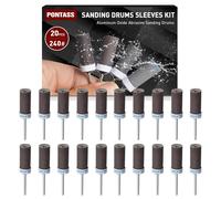 Eryi-20 Pièces 240 Grains Tambours De Ponçage Pour Outil Rotatif Dremel, Mèches De Ponçage, Manchons Abrasifs Avec Des Tiges De 3 Mm, Manchons De Ponçage Pour Le Ponçage Et Le Polissage Métallique.
