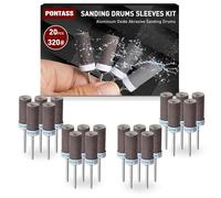 Eryi-20 Pièces 320 Grains Tambours De Ponçage Pour Outil Rotatif Dremel, Mèches De Ponçage, Manchons Abrasifs Avec Des Tiges De 3 Mm, Manchons De Ponçage Pour Le Ponçage Et Le Polissage Métallique.