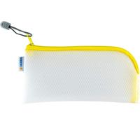 Eryi-20005 Pochette Zippée Étui De Voyage (23 X 11 Cm) Petite Pochette Transparente À Fermeture Zip Pour Portable, Câble De Chargement, Produits Cosmétiques, Crayons, Clés, Trousse De Toilette, Jaune