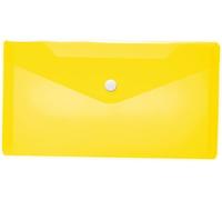 Eryi-20033 Porte-Documents Din Long Jaune Transparent Avec Petite Pochette Transparente Avec Bouton Pression Enveloppe En Plastique Pour L'école, L'université, Le Bureau, Les Voyages