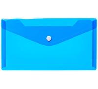 Eryi-20036 Pochette À Documents Format Din Long Bleu Transparent Avec Fermeture À Pression, Enveloppe En Plastique Pour L'école, L'université, Le Bureau, Les Voyages
