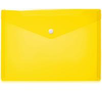 Eryi-20052 Porte-Documents A5 Transparent Jaune, Petites Pochettes Transparentes Avec Bouton Pression, Enveloppe En Plastique Pour L'école, L'université, Le Bureau, Les Voyages