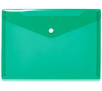 Eryi-20053 Porte-Documents A5 Vert Transparent, Petites Pochettes Transparentes Avec Bouton Pression, Enveloppe En Plastique Pour L'école, L'université, Le Bureau, Les Voyages