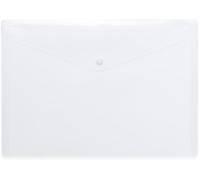 Eryi-20068 Lot De 5 Porte-Documents A4 Transparents Blancs, Petites Pochettes Transparentes Avec Bouton Pression, Enveloppe En Plastique Pour L'école, L'université, Le Bureau, Les Voyages
