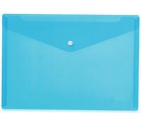 Eryi-20076 Porte-Documents A4 Transparent Bleu Clair - Petites Pochettes Transparentes Avec Bouton Pression - Enveloppe En Plastique Pour L'école, L'université, Le Bureau, Les Voyages
