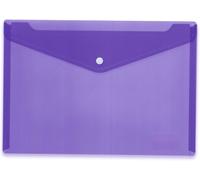 Eryi-20078 Porte-Documents A4 Transparent Violet Violet Petite Enveloppe Avec Bouton Pression Enveloppe En Plastique Pour L'école, L'université, Le Bureau, Les Voyages