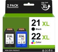 ERYI-21 22 Cartouche Remanufacturé D'Encre Noir Couleur Pour Hp 21 Xl 22 Xl Pour Imprimantes Hp Deskjet 3910 3920 3930 Psc 1401 1402 1403 1406 Officejet 4315 5600 5610 Fax 1250 3180 Psc 1401