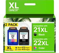 ERYI-21Xl 22Xl Cartouches D'Encre Compatibles Pour Hp 21 22 Pour Deskjet F380 F390 D2360 D2460 3940 D1560 F2180 F4180 D1530 Officejet 4315 4355 Psc 1410 (2 Pack)