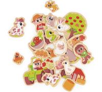 ERYI-- 24 Magnets En Bois Aimantés - Thème Ferme - Animaux De La Ferme - Jouet En Bois - Idéal Tableau Ou Frigo - Jeu Éducatif Magnétique, Pour Manipuler, Expérimenter Et S`Amuser - Dès 2 Ans, J09639