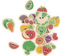 ERYI-- 24 Magnets En Bois Aimantés - Thème Fruits Et Légumes - Jouet En Bois - Idéal Tableau Ou Frigo - Jeu Éducatif Magnétique, Pour Manipuler, Expérimenter Et S`Amuser - Dès 2 Ans, J09648
