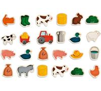 ERYI-- 24 Magnets Ferme - Animaux De La Ferme - Jouet En Bois - Jeu Éducatif Magnétique, Pour Manipuler, Expérimenter Et S¿Amuser - Dès 2 Ans, J08157