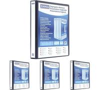 Eryi-2788254pl-01 Classeur De Présentation/Personnalisable Pour Din A4 4rd Anneaux 25 Mm/Carton Recouvert De Pp/Noir/Avec Pochettes / 1 Pièce/Rigide 4 Anneaux (Lot De 4)