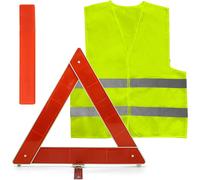 Eryi-2in1 Kit Gilet De Sécurité Et Triangle, Gilet Réfléchissant Pour Moto Et Support Pour Triangle De Signalisation, Triangle Pliable Pour Voiture, Avec Mallette De Rangement