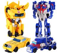 ERYI-2Pcs Transformation Jouets Toy, Figurines D'Action Bum-Blebee Jouets,Transforming Car Robot Toy 2 En 1, Robot De Voiture Déformé,Modèle Jouets Pour Les Enfants De Plus De 3 Ans