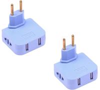 ERYI-2X Multiprise Plate Derriere Meuble 2 Usb + 2 Prise Prises Plate Avec Connexion Pivotante 180º Multiprise Murale Avec Adaptateur Eu-Us - 10A/250V Prise Murale Avec Usb Plat