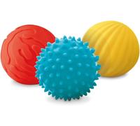 ERYI-- 3 Balles Sensorielles Souples Texturées - Jouet D'Éveil Bébé - Dès 6 Mois - Développe Le Toucher, La Motricité Fine & Le Bien-Être - Diamètre : 8 Cm - Bleu, Jaune & Rouge