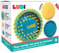 ERYI-- 3 Balles Sensorielles Souples Texturées - Jouet D'Éveil Bébé - Dès 6 Mois - Développe Le Toucher, La Motricité Fine & Le Bien-Être - Diamètre : 8 & 15 Cm - Bleu & Jaune