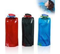 Eryi-3 Pièces Bouteille D'eau Pliable,Gourde Souple Pliable,Flexible Bouteilles D'eau Réutilisables Pliable Pour La Randonnée, Les Aventures, Les Voyages, 700ml.