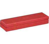 Eryi-319783c - Plumier Coquelicot - 21 X 5,5 X 3 Cm - Piqûres Sellier Orange - Extérieur Simili Cuir - Collection Home Office Rama - Organisation De Bureau & Rangement Design