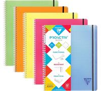 Eryi-328175c Proactiv'book Cahier-Trieur À Spirale Perforé - A4+ 22,5x29,7cm 160 Pages Détachables Petits Carreaux Cadrées Avec Marge Papier Blanc 90g - Couverture Polypro Couleur Aléatoire