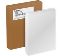 Eryi-33268 Lot De 200 Protège-Feuilles Légers, Finition Transparente, Chargement Par Le Haut, Pochettes En Plastique Format Lettre, Perforation Renforcée À 3 Trous Pour Classeurs, 200 Par Boîte