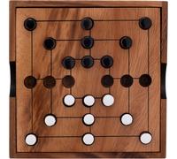 Eryi-- 350270-Bw - Nine Men Morris - Jeu Du Moulin En Bois Écologique - Marelle En Bois - Jeu De Société À 2 Joueurs - Cadeau Durable - 13,8 Cm X 13,8 Cm X 3 Cm - Jeux En Bois - Jeux De Societe
