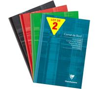 Eryi-3689amzc Un Lot De 2 Cahiers De Bord Agrafés - A5 14,8x21 Cm - 40 Pages Avec Marges Détachables - Papier Registre Vert 110 G - Couverture Carte Pelliculée - Couleurs Aléatoires