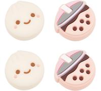 Eryi-4 Pcs Boba Pouce Poignées Nourriture Porc Bun Visage Bubble Lait Thé Bouton Joystick Analogique Joy Con Stick Housse De Protection Compatible Avec Switch Oled Lite Console