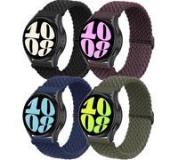 Eryi-4 Pcs Bracelets Nylon Tressés Pour Samsung Galaxy Watch 7/6/5/4/Fe 40mm 44mm/Watch 6 Classic 43mm 47mm/5 Pro 45mm/4 Classic 42mm 46mm20mm Élastique Ajustable Sports Bracelet Pour Femme Homme