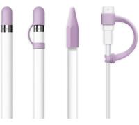 ERYI-[4-Piece] For Apple Pencil Cap/Apple Pencil Tip Cover/Cable Adapter Tether/Apple Pencil Cap Holder For Ipad Pro Pencil, Lavender