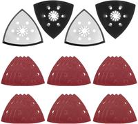 Eryi-4 Pièces Patin Ponceuse Triangulaire, 88mm Plateau De Ponçage, Accessoire Outil Multifonction Avec 24 Feuilles Abrasives (40/60/80/120/180/240) Pour Bois, Métal, Plastique Dur, Ponçage, Dérouill