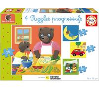 ERYI-- 4 Puzzles Enfants Progressifs Petit Ours Brun. 4 Puzzles Pour Pour Développement, Agilité Et Amusement Les Garçons Et Filles. Recommandé Plus 3 Ans (19884)