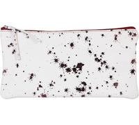 Eryi-410115c - Trousse Scolaire Plate 22x11cm En Véritable Cuir D'agneau, Daim Cosmicuir Cerise
