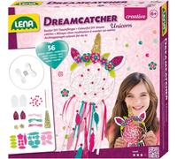 ERYI-42701, Kit De Bricolage Dreamcatcher Licorne, 56 Pièces, Pour Fabriquer Un Attrape-Rêves Avec Anneau, Rubans Et Ficelles Colorés, Perles Et Fleurs En Tissu, Kit Pour Enfants À Partir De 6 Ans