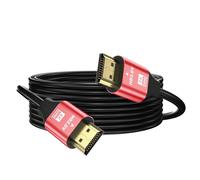 ERYI-4K Câble Hdmi 5M, Câble Hdmi 2.0 Haute Vitesse 4K@60Hz 2K@120Hz, Connecteur Plaqué Or 3D Arc Hdcp 2.2 Et 2.3 Pour Hdtv/Blu Ray Lecture/Projecteurs/Ordinateurs Portables /Ps4/Ps5 (Rouge)