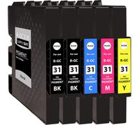 ERYI-5 Cartouches D'Encre Compatible Avec Ricoh Gc-31 Multipack Pour Aficio Gx E3300 Gx E2600 Gx E3300N Gx E3300 Series Gx E3350N Gx E3300N Gx E3300 Series Gx E3350N