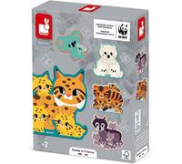 ERYI-- 5 Puzzles Evolutifs Animaux 2 À 6 Pièces - Jouet D'Eveil Premier Age - Jeu Educatif Observation Et Coordination - Fabriqué En France - Partenariat Wwf - Carton Fsc - Dès 2 Ans, J08625