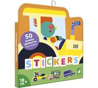 ERYI-- 50 Grandes Gommettes Pour Enfants Formats 7X8Cm - Stickers Autocollants Thème Véhicules Chantier - Pré-Découpées Pour Faciliter La Préhension - Développement Créativité - 18 Mois +, J09191